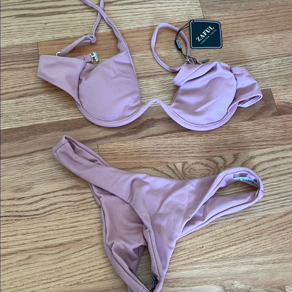 Zaful Soft Purple Bikini Set